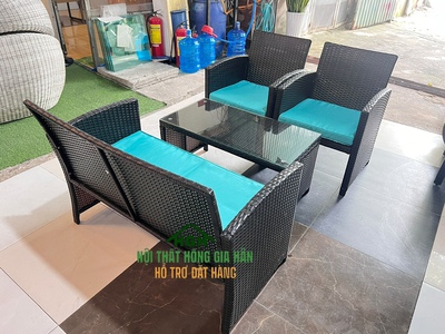 Sofa cafe nhựa giả mây 7