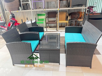 Sofa cafe nhựa giả mây 8