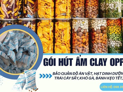 Gói Hút Ẩm Clay OPP Bảo Quản Hạt Dinh Dưỡng, Bánh Healthy Ngày Tết 0