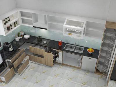 Tủ Bếp Gỗ Công Nghiệp Thiết Kế Chữ L Cao Cấp 2
