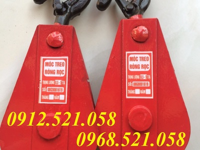 Móc treo ròng dọc sắt đỏ 30kg, 50kg,100kg,200,300kg 0912521058 Sơn Mr có puly sắt 1,2,3,5,10 tấn 6