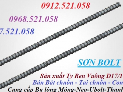Thanh ren xây dựng, D12,D16,D17 ty ren cốp pha 0968521058 SƠN Mr có bát chuồn, tai chuồn D12,D17,D16 6