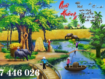 Tranh gạch men làng quê việt nam HP6283 7