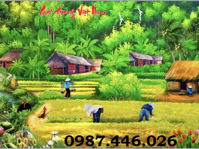 Tranh gạch men làng quê việt nam HP6283 2