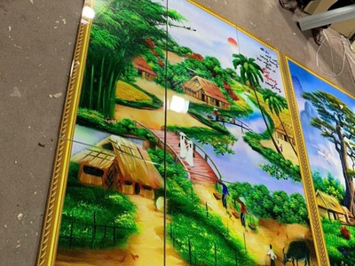 Tranh gạch men làng quê việt nam HP6283 4