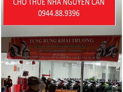 Cho thuê mặt bằng quang trung, p.8, gò vấp, 10.5x30m, 90tr, tl 2