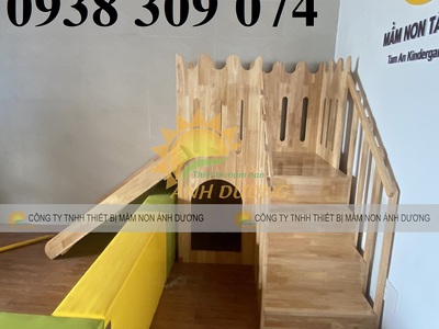 Cầu trượt gỗ liên hoàn, cầu trượt gỗ ngoài trời giá rẻ 0