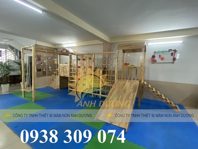 Cầu trượt gỗ liên hoàn, cầu trượt gỗ ngoài trời giá rẻ 3