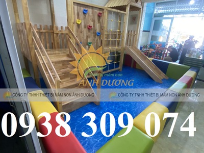 Cầu trượt gỗ liên hoàn, cầu trượt gỗ ngoài trời giá rẻ 5