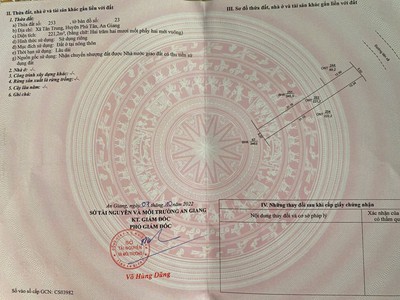Chính chủ cần bán nhanh lô đất tại phú mỹ - phú tân - an giang 1