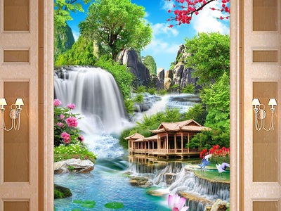 Tranh gạch 3d thác nước HP922 6