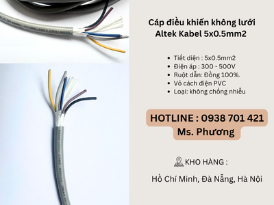 Cáp điều khiển không lưới chống nhiễu Altek Kabel 5x0.5mm2 Đà Nẵng, Hồ Chí Minh, Hà Nội 1