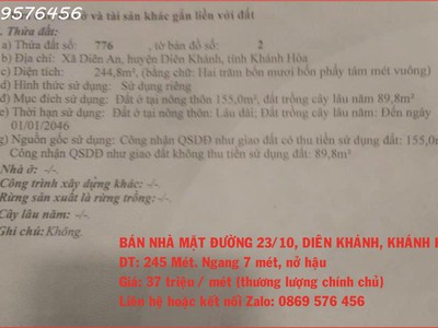 Bán nhà mặt đường 23 tháng 10 nha trang khánh hìa 3