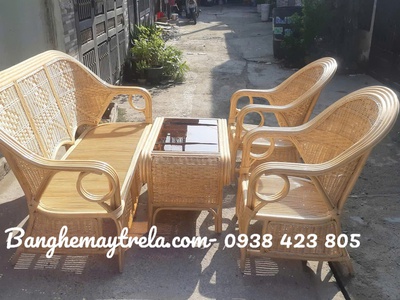 Sofa mây phòng khách đan kín 1