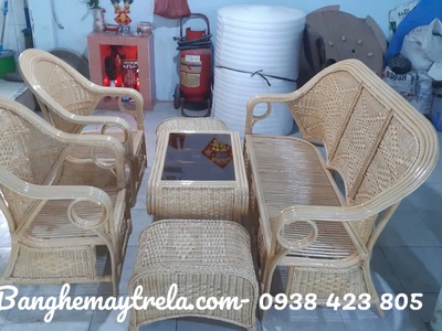 Sofa mây phòng khách đan kín 7