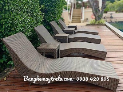 Giường hồ bơi ngoài trời nhựa giả mây 0