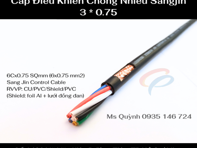 Cáp điều khiển 6x0.75 mm2 Sangjin, cáp tín hiệu 6 lõi Sài Gòn, HCM 0