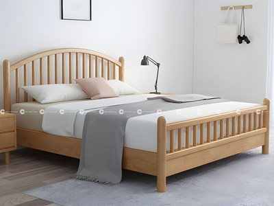Giường Ngủ Gỗ Sồi Tự Nhiên Thiết Kế Chắc Chắn Bền Đẹp 1