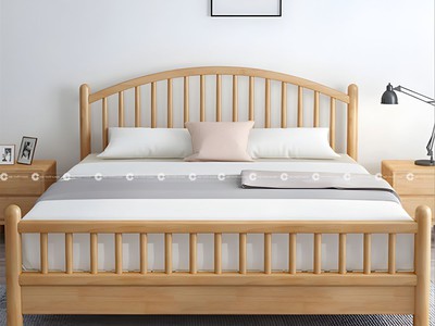 Giường Ngủ Gỗ Sồi Tự Nhiên Thiết Kế Chắc Chắn Bền Đẹp 2