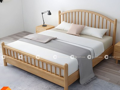 Giường Ngủ Gỗ Sồi Tự Nhiên Thiết Kế Chắc Chắn Bền Đẹp 0