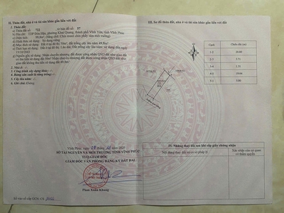 Bán đất đẹp tại Khai Quang, Vĩnh yên, Vĩnh Phúc. DT 100m2 giá chỉ 2 tỷ 0