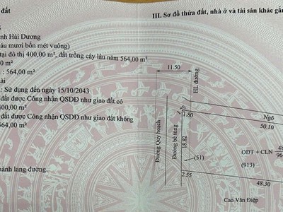 Cần bán 964m  đất tại KDC Tân Tiến, P. Hoàng Tiến, TP. Chí Linh, Hải Dương. 0