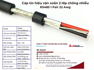 Cáp tín hiệu RS485 24AWG 1 Pair Altek Kabel Hà Nội, Đà Nẵng, HCM 0