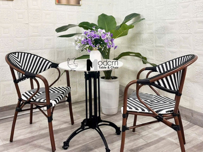 Ghế cafe sân vườn nệm dây đan có tay vịn CC07001‑AS tại HCM 4