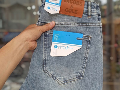 Quần jean Jacobs Cole xanh wash nhạt form slim co giãn nhẹ 0