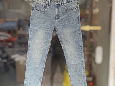 Quần jean Jacobs Cole xanh wash nhạt form slim co giãn nhẹ 5