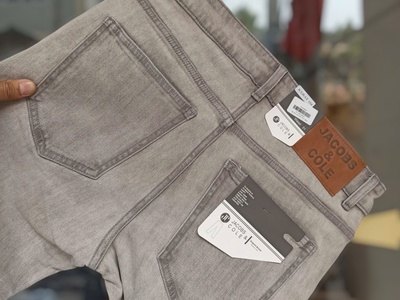 Quần jean Jacobs Cole ống slim co giãn nhẹ màu xám bạc 5