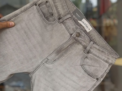 Quần jean Jacobs Cole ống slim co giãn nhẹ màu xám bạc 6