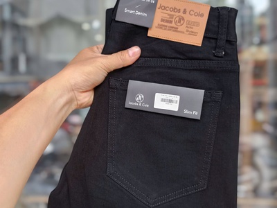 Quần jean Jacobs Cole màu đen form slim co giãn nhẹ 2