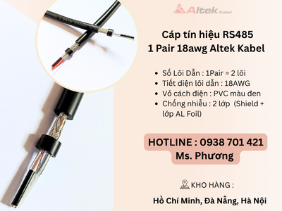 Cáp tín hiệu RS485 1 Pair 18awg Altek Kabel tại Đà Nẵng, Hà Nội, Hồ Chí Minh 0