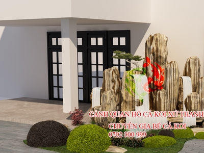 Thiết kế đẹp thanh hoá, thiết kế sân vườn đẹp , thiết kế bể cá koi đẹp chữa bệnh cá koi thanh hoá. 0