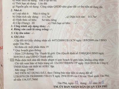 Cặp 229/15 - 17 tây thạnh , p. tây thạnh, tân phú xây dựng 7 lầu 3