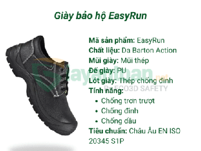 Giày bảo hộ EasyRun - Thời trang, bảo hộ cao cấp, an toàn cho mọi công nhân 0