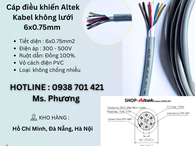 Cáp điều khiển Altek Kabel không lưới 6x0.75mm Đà Nẵng, Hà Nội, Hồ Chí Minh 0