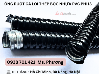 Ống ruột gà lõi thép bọc nhựa PVC Phi13 tại Đà Nẵng, Hà Nội, Hồ Chí Minh 3