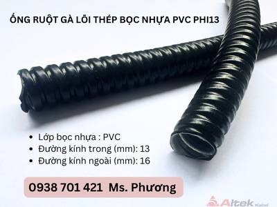 Ống ruột gà lõi thép bọc nhựa PVC Phi13 tại Đà Nẵng, Hà Nội, Hồ Chí Minh 1