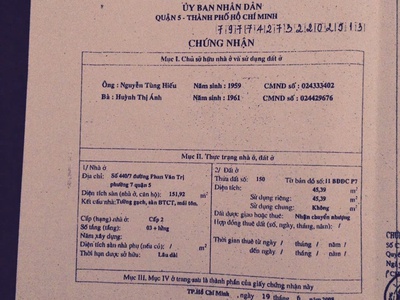 Nhà đẹp   giá tốt  chính chủ cần bán nhà tại 440/7, đường phan văn trị, p.7, quận 5, tp.hcm 1