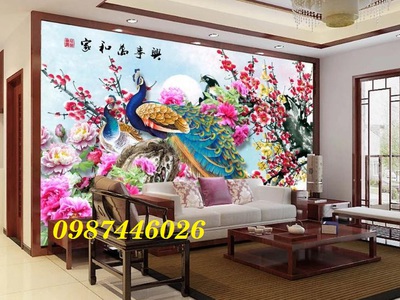 Tranh gạch men chim công HP923 0