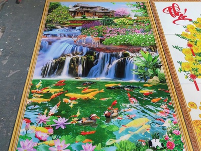 Gạch in tranh 3d ốp tường HP833 3