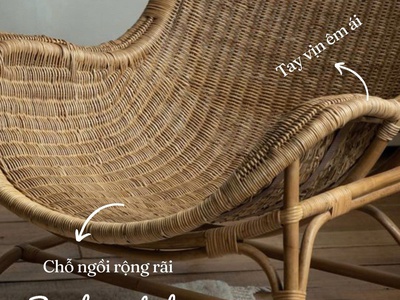 Ghế mây thư giãn đan kín 2