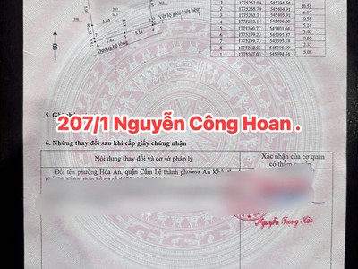 Bán đất kiệt ô tô 207/1 nguyễn công hoan - cách đường chính đúng 10m 2