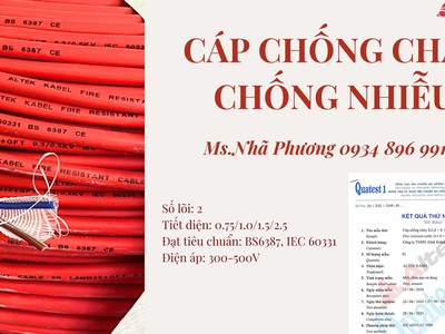 Cáp Chống Cháy Chống Nhiễu 2x1.0 mm2 Altek Kabel Chuẩn BS6387, IEC 60331 0