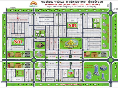 Khu đô thị sunflower city nhơn trạch   đất nền sổ đỏ từng nền, vị trí vàng trung tâm, đầu tư sinh 0