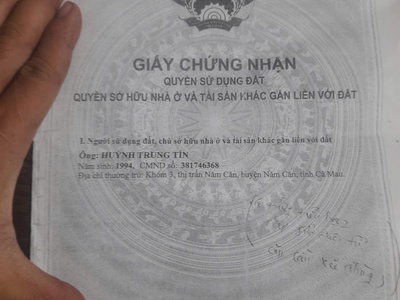 Cần  bán nhà đất chính chủ   thị trấn năm căn,tỉnh  cà mau 4