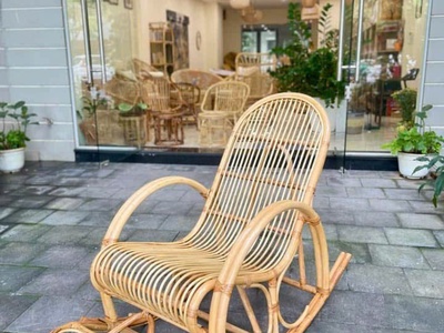 Ghế bập bênh mây tre cho người già 1