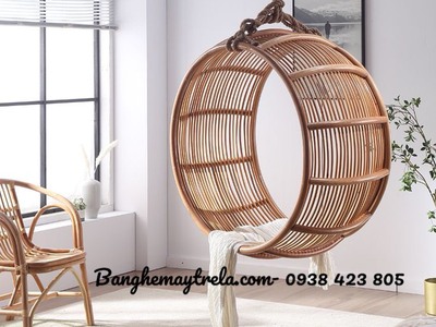 Xích đu tròn mây tre 4